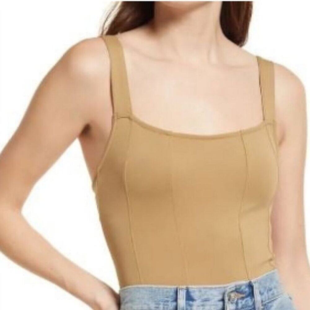 Good American Princess Seam Stretch Tank Thong Bodysuit